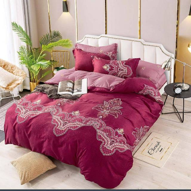 Lenjerie 6 piese din Bumbac Finet, model Motive, 235 x 240