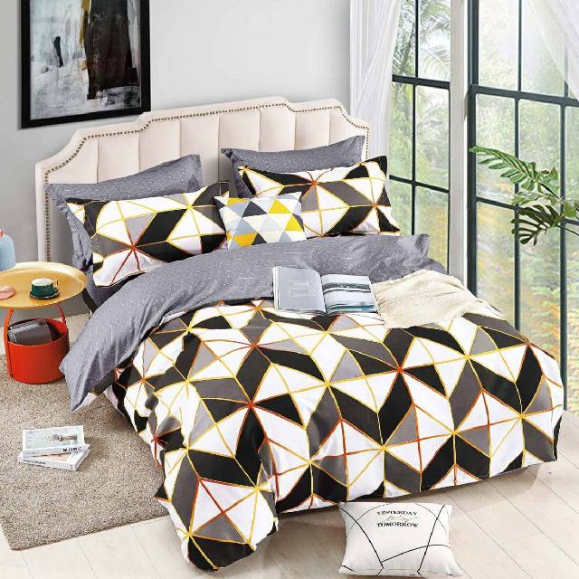 Lenjerie 6 piese din Bumbac Finet, model Geometry, 235 x 240