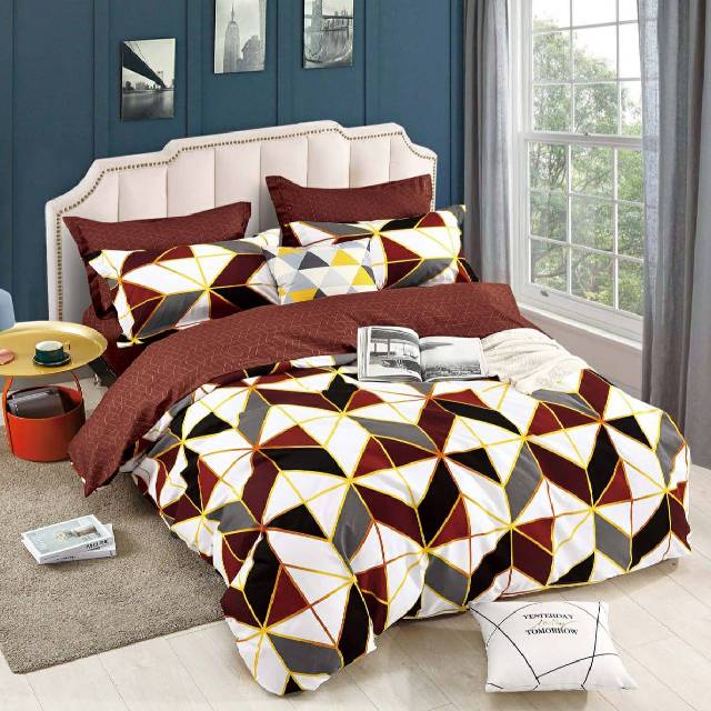 Lenjerie 6 piese din Bumbac Finet, model Geometrics, 235 x 240