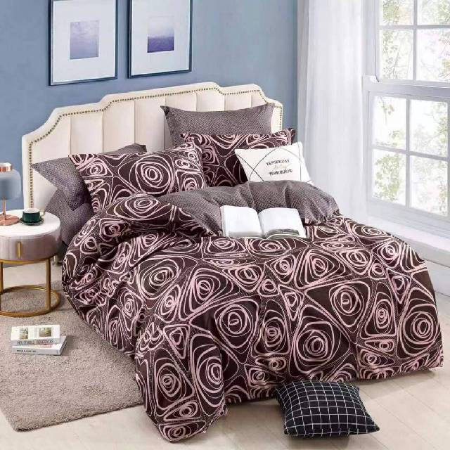 Lenjerie 6 piese din Bumbac Finet, model Maroon, 235 x 240