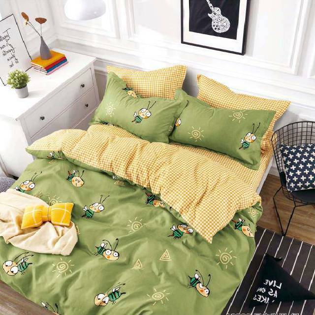 Lenjerie 6 piese din Bumbac Finet, model Bees, 235 x 240