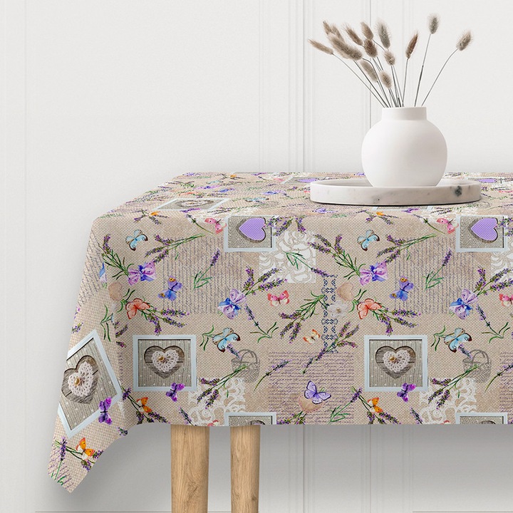 Fata de masa impermeabila, Casa de bumbac, Agres, 100x140 cm, multicolor