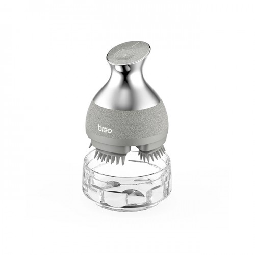 Aparat profesional pentru masajul scalpului Breo iScalp 2, Stone/Argintiu