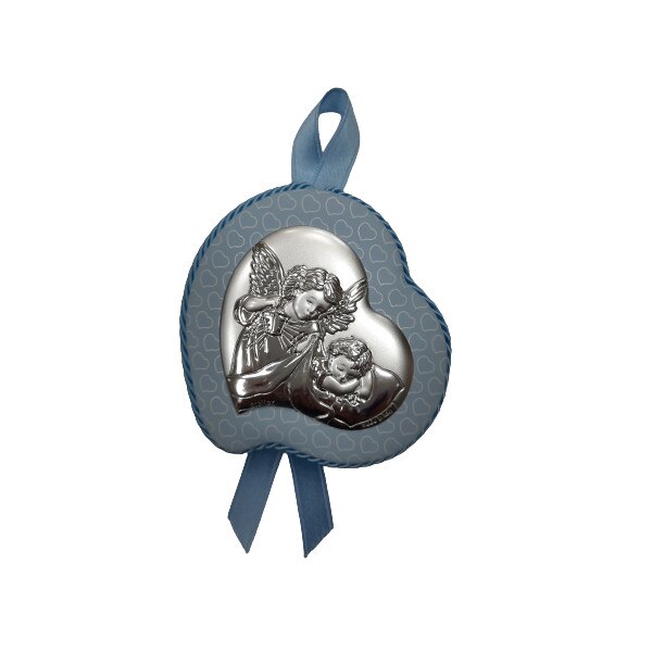 Icoana cu ingerasi, albastru, 8×9 cm