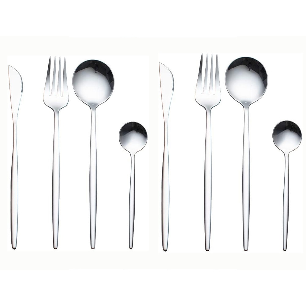 Set 8 tacamuri, Otel inoxidabil, Argintiu