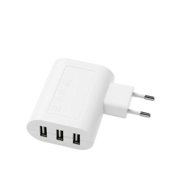 Incarcator retea USB 3 porturi, alb