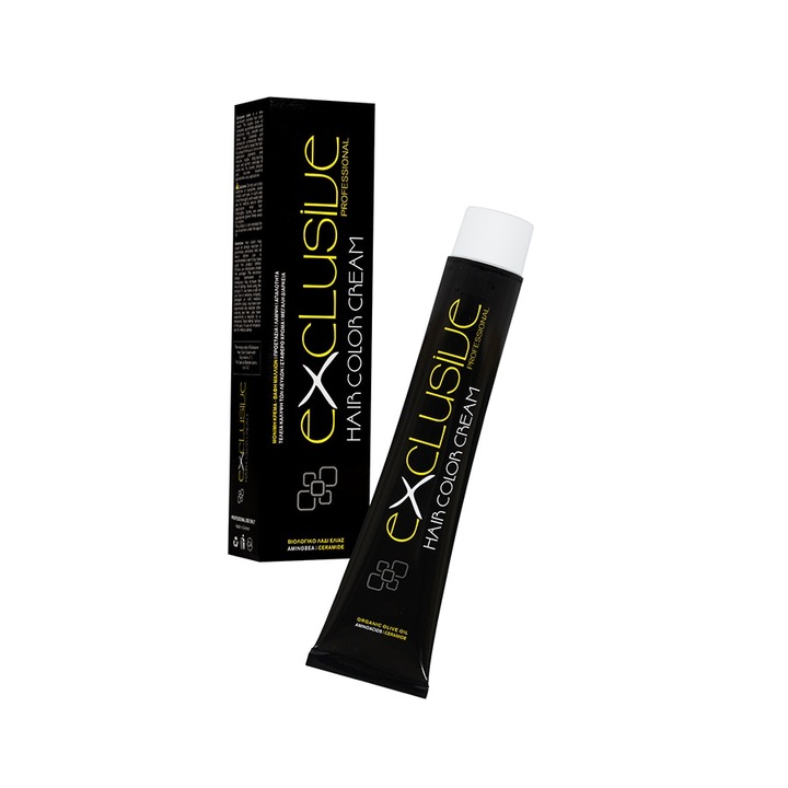 Vopsea de par, Exclusive Professional, nr 12.1 Cenusiu Foarte Deschis, 100ml, cu ulei masline biologic