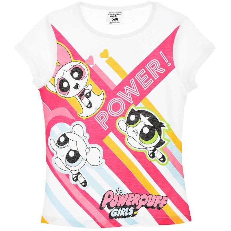 Tricou maneca scurta Powerpuff Girls 9377, Alb