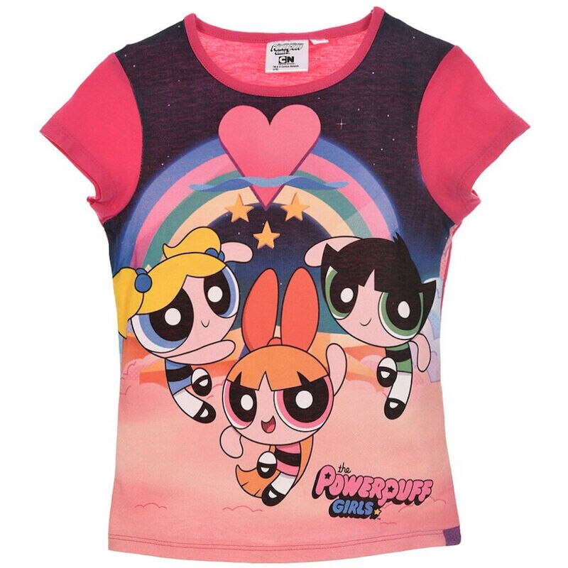 Tricou maneca scurta Powerpuff Girls 9377, Ciclam