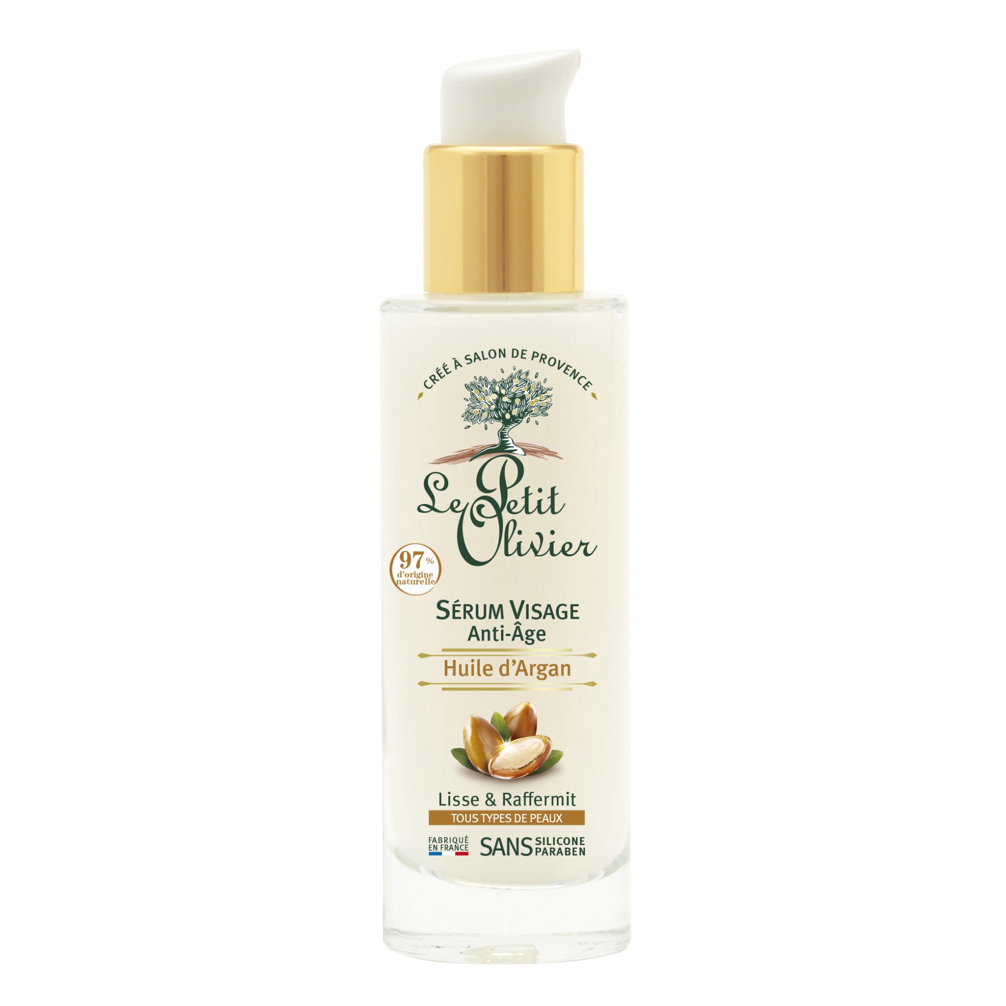 Serum fata Le petit olivier efect anti age cu cu ulei de argan, 30ml