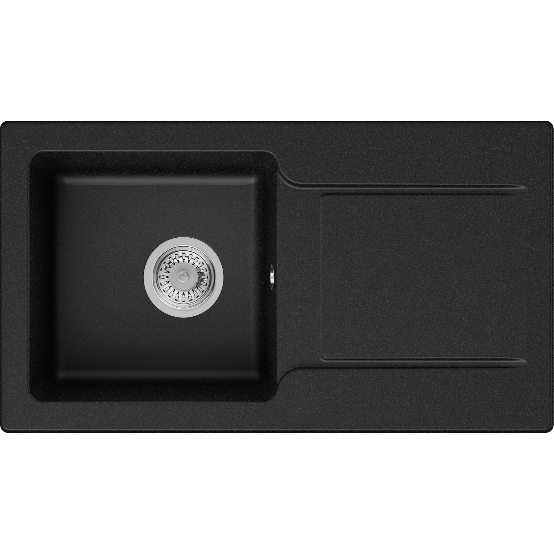 Chiuveta de Bucatarie Granit 78x44 cm, Sifon Clasic, San Francisco din Primagran, Negru