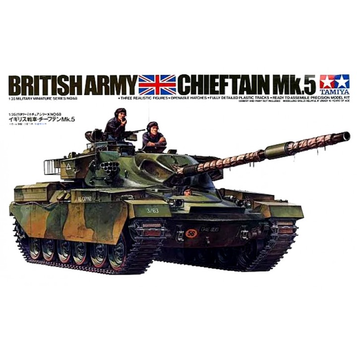 Kit Macheta Militara de construit Tamiya British Army Chieftain Tank Mk.5 1:35 TAM 35068