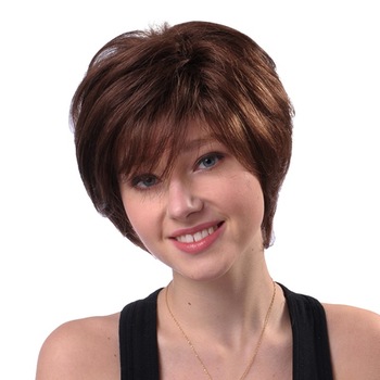 Peruca din par natural Saten Inchis Scurt, Oskar Shop Peruca din par natural Saten Inchis Scurt, Oskar Shop