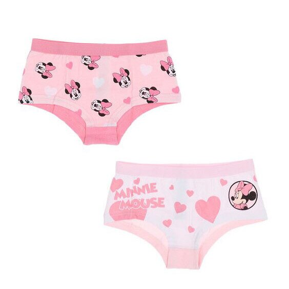 Set 2 perechi de chiloti, Minnie Mouse cu inimioare