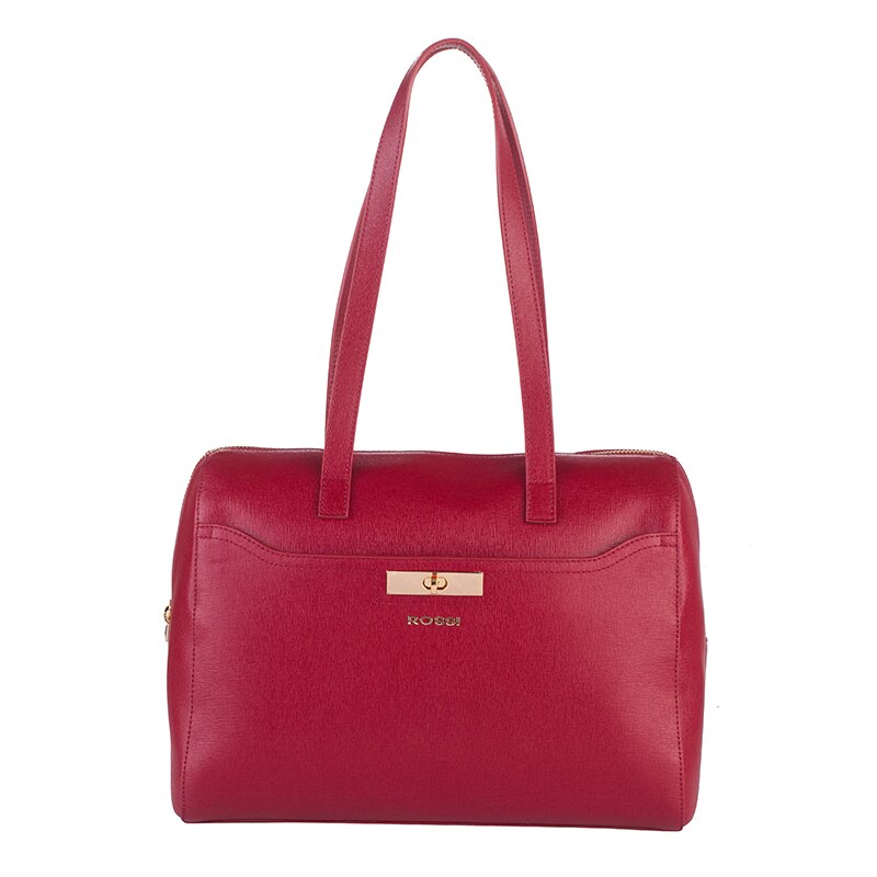 Poseta din piele naturala, Rossi, RSS88304, 33x25x14, Visiniu