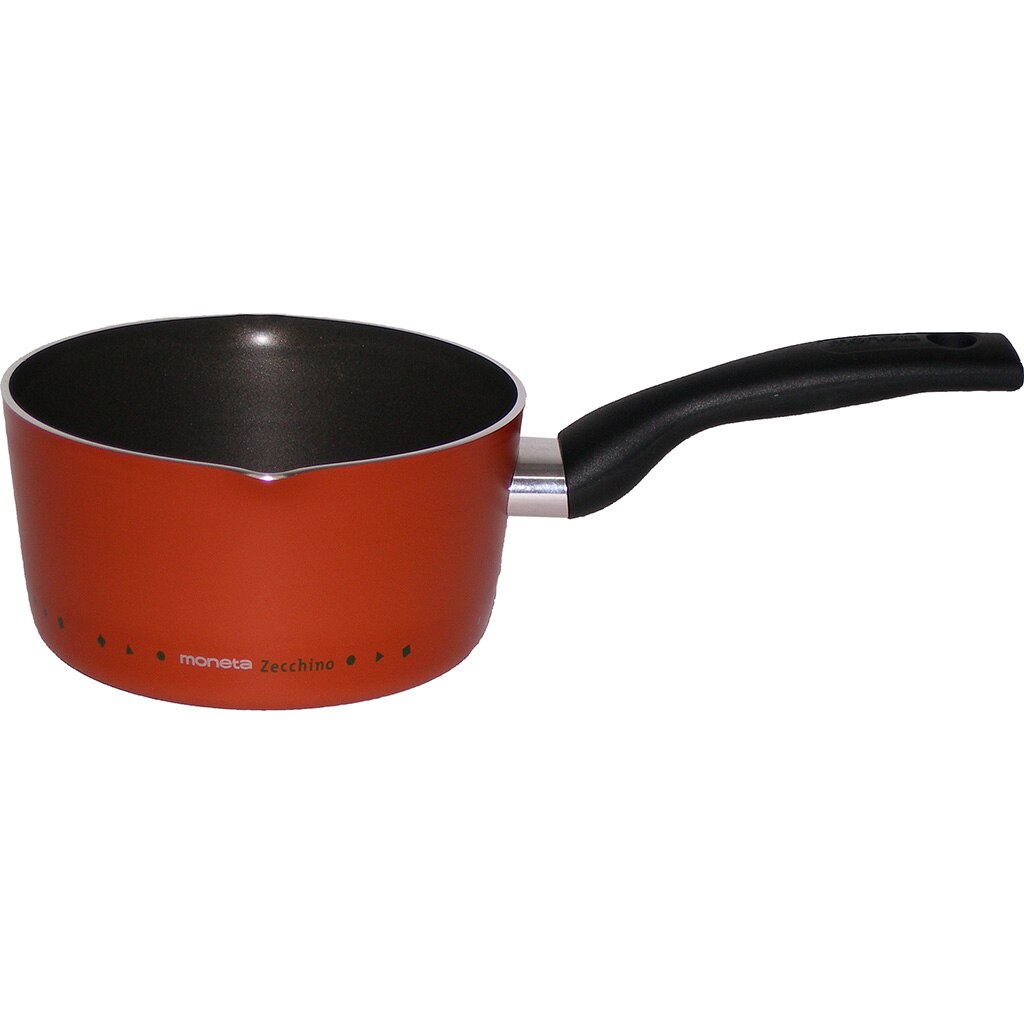 Cratita antiaderenta maner lung Moneta, Aluminiu, Rosu/Negru, 14 cm