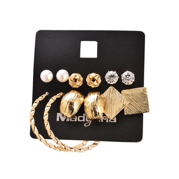 Set cercei Ear Stud, Pili-Paradise, Metal, Auriu Set cercei Ear Stud, Pili-Paradise, Metal, Auriu