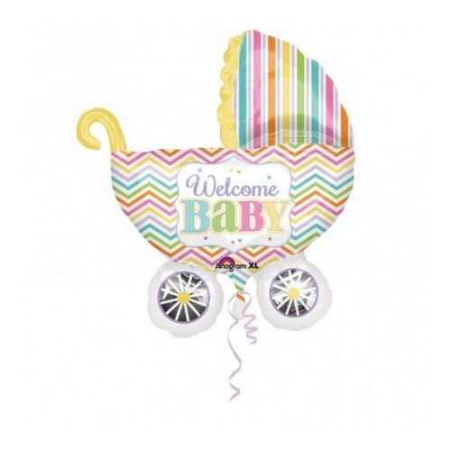 Balon folie figurina carucior Welcome Baby - 71x79cm