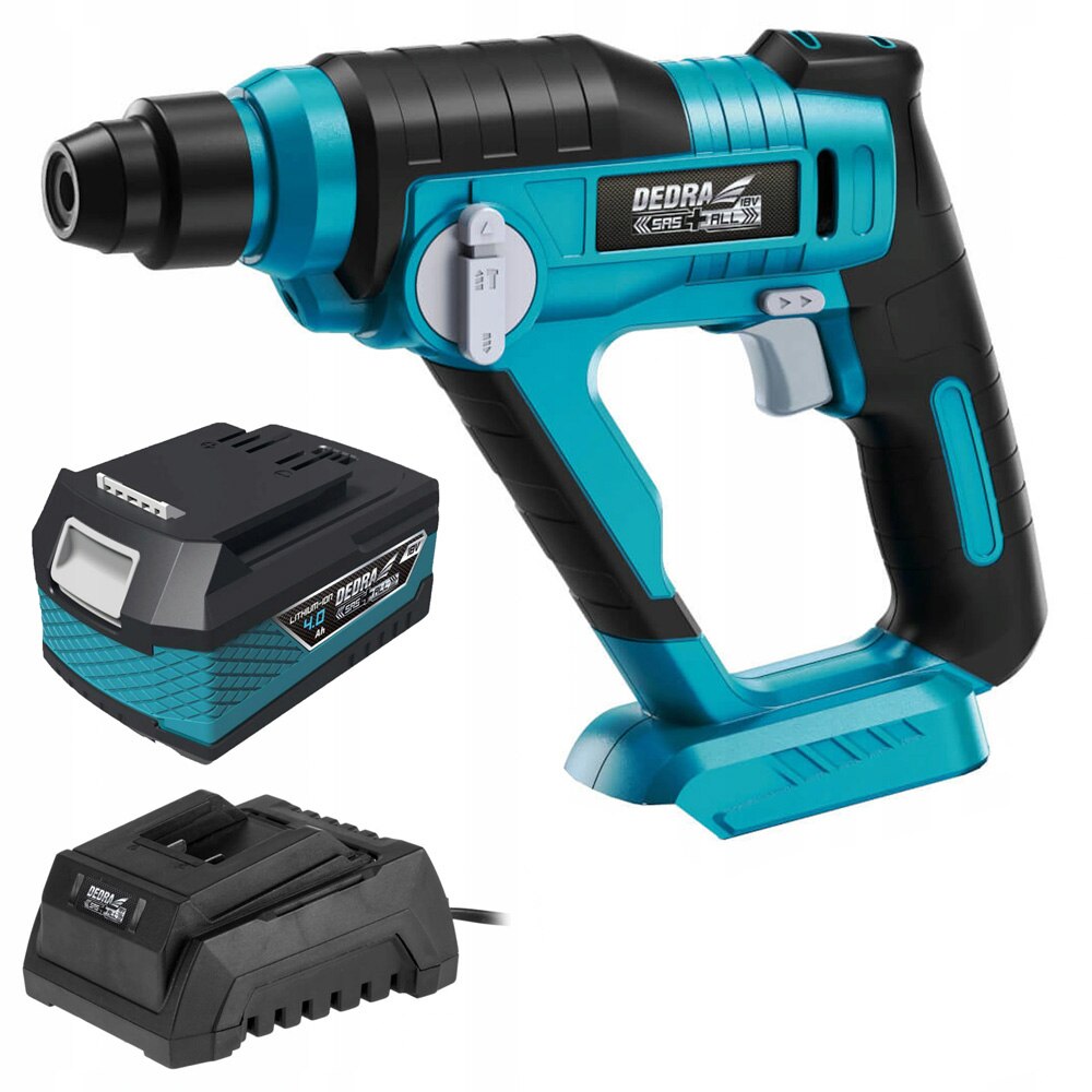 Ciocan rotopercutor Dedra DED7047, rotatii 850 rpm, dispozitiv prindere SDS Plus, acumulator 4 Ah, incarcator 18V