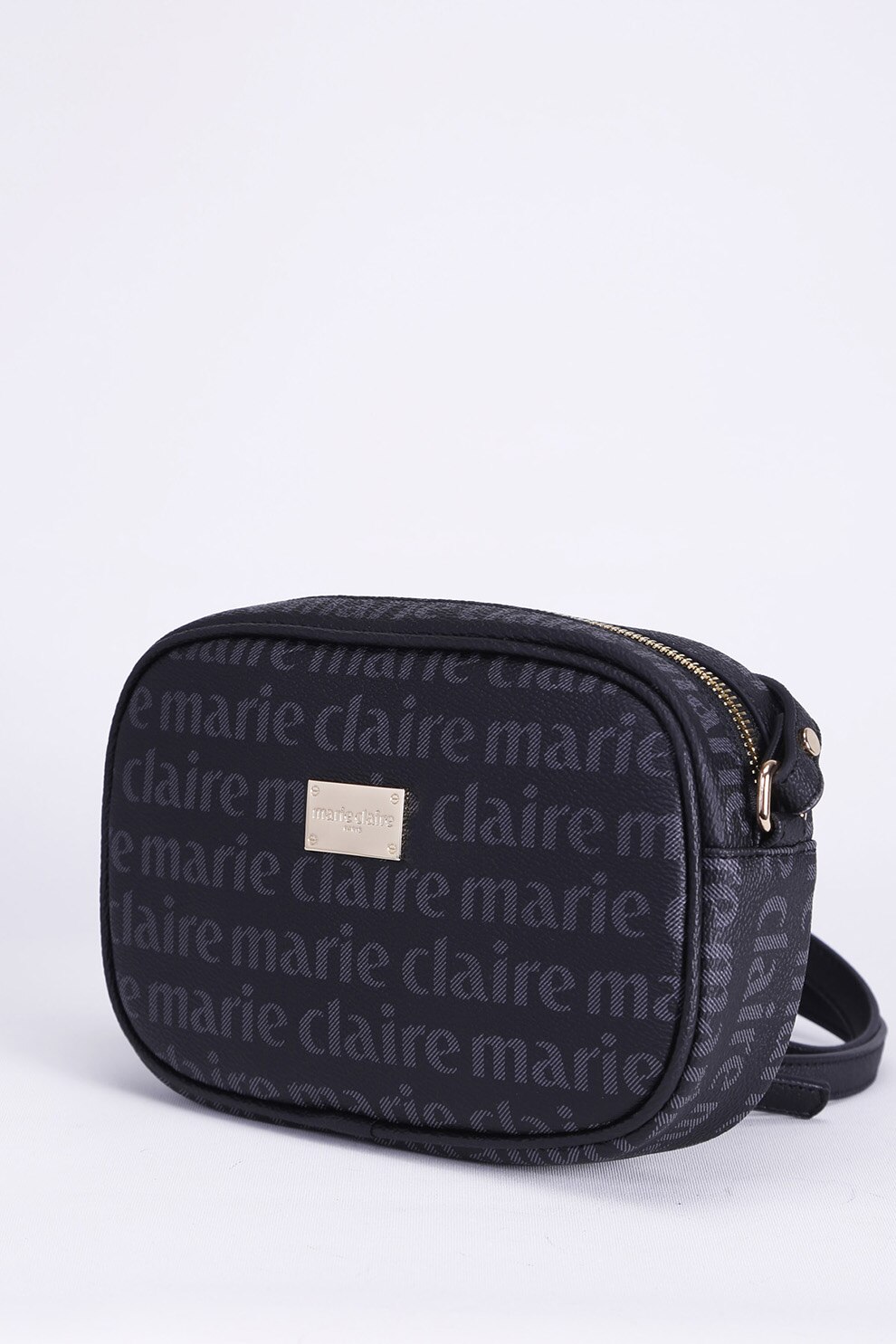 Marie Claire, Geanta crossbody din piele ecologica cu model logo, Negru