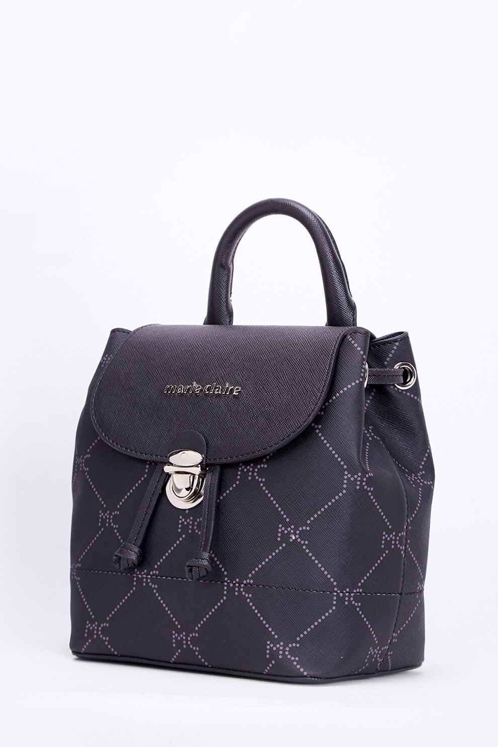 Marie Claire, Rucsac din piele ecologica cu model, Negru