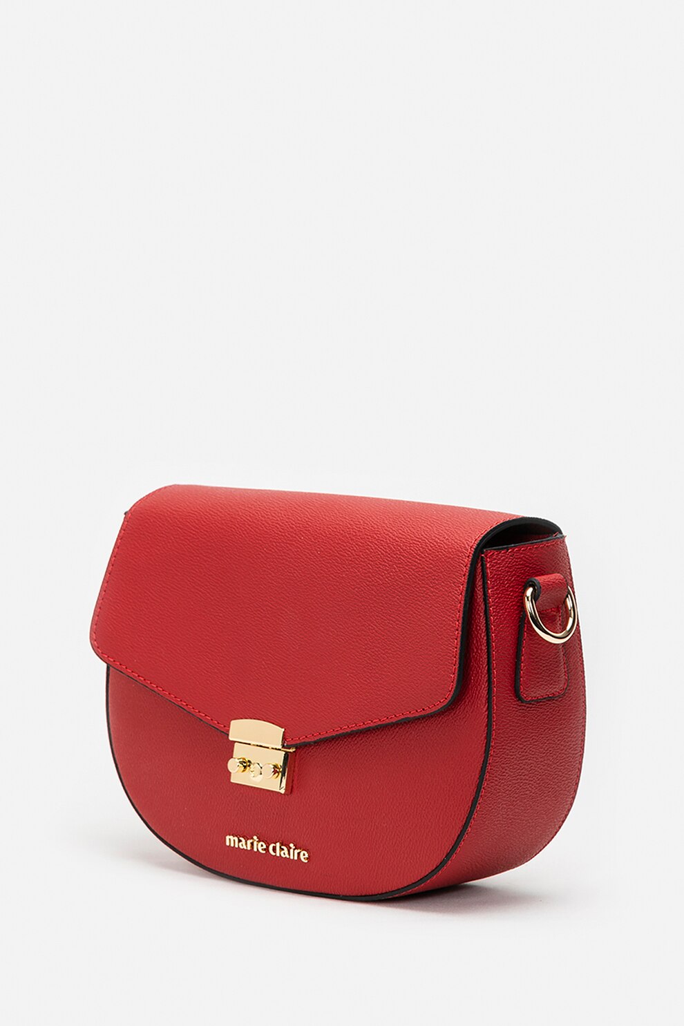 Marie Claire, Geanta crossbody din piele ecologica cu aplicatie logo metalica, Bordeaux
