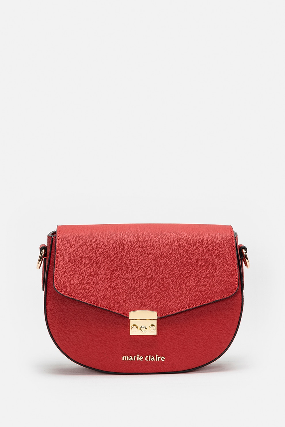 Marie Claire, Keresztpántos műbőr táska fémlogóval, Bordó