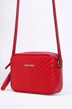 Marie Claire, Geanta din piele ecologica cu bareta de umar Cuban, Rosu Marie Claire, Geanta din piele ecologica cu bareta de umar Cuban, Rosu
