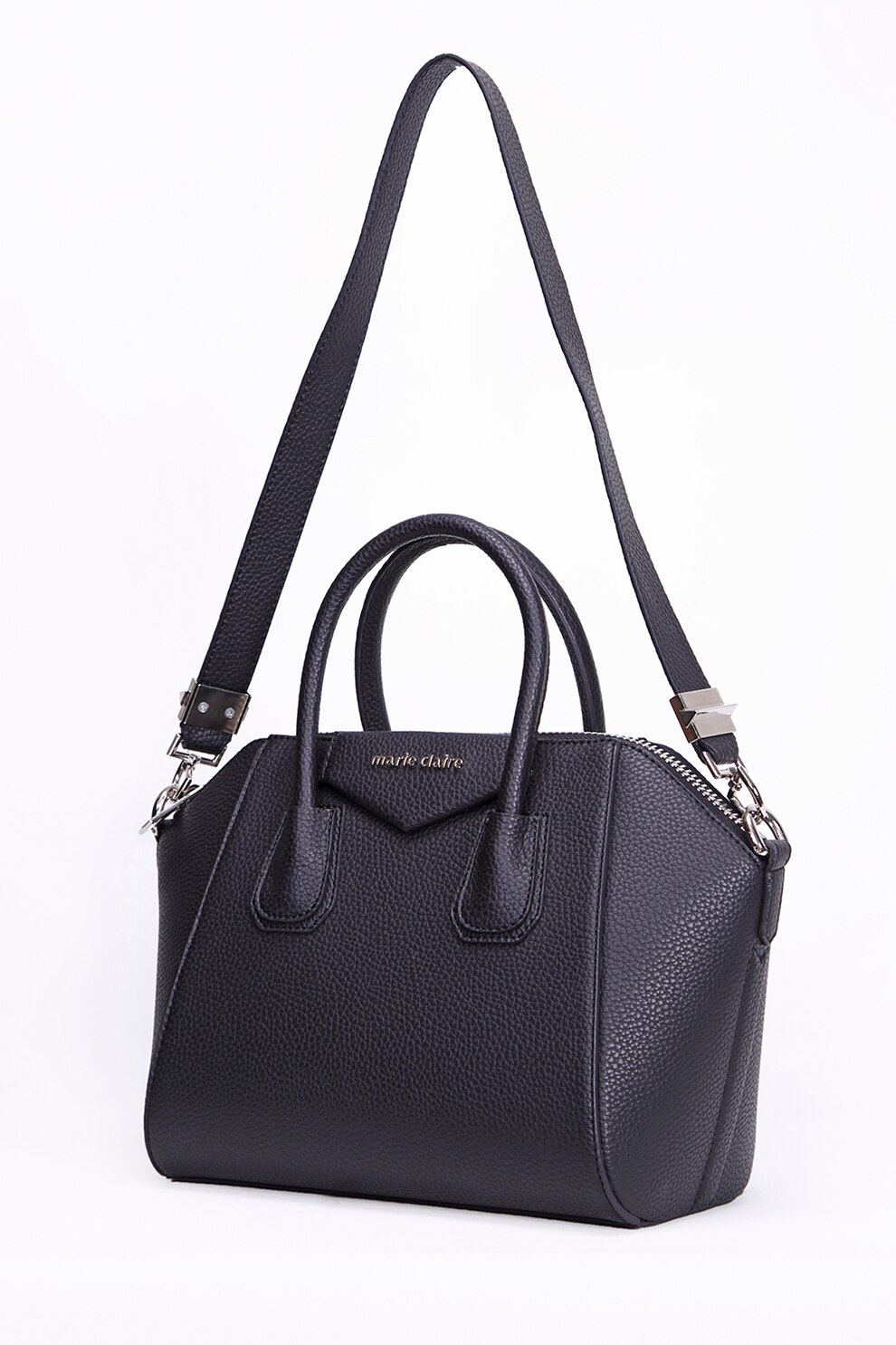Marie Claire, Geanta din piele ecologica cu bareta de umar Carmen, Negru