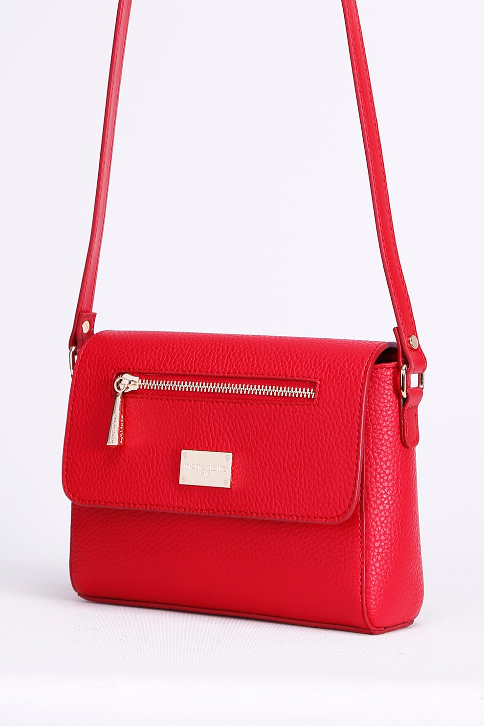 Marie Claire, Geanta din piele ecologica cu bareta de umar si aspect texturat Julina, Corai