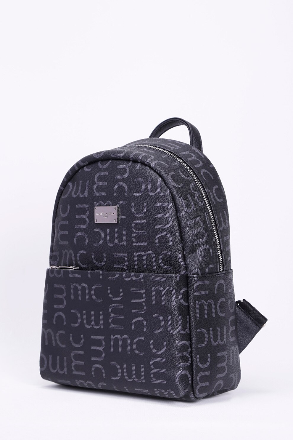 Marie Claire, Rucsac din piele ecologica cu buzunar exterior cu fermoar, Negru