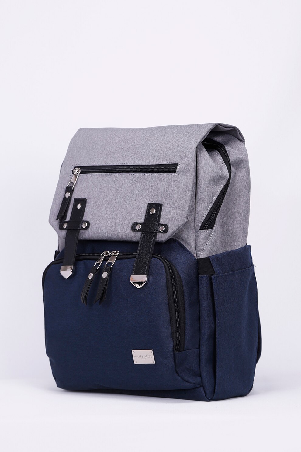 Marie Claire, Rucsac impermeabil din material textil pentru mame, Gri/Bleumarin