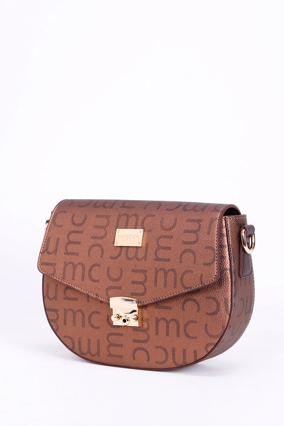 Marie Claire, Geanta crossbody din piele ecologica cu imprimeu monograma, Bronz