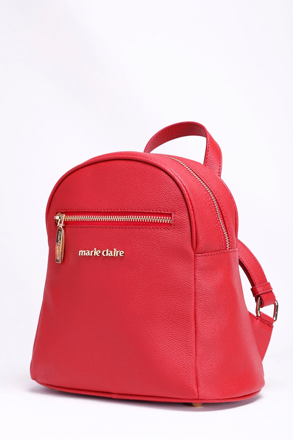 Marie Claire, Rucsac din piele ecologica cu aplicatie logo metalica, Rosu