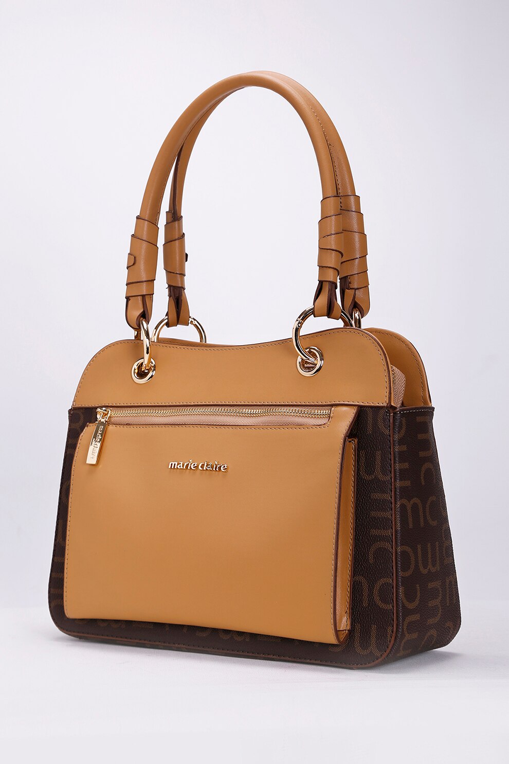 Marie Claire, Geanta din piele ecologica cu bareta de umar Saul, Maro