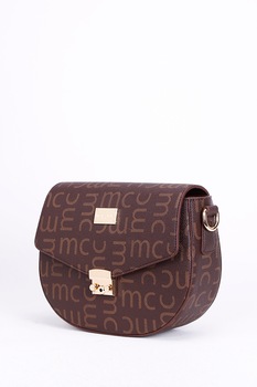Marie Claire, Geanta crossbody din piele ecologica cu imprimeu monograma, Maro Marie Claire, Geanta crossbody din piele ecologica cu imprimeu monograma, Maro