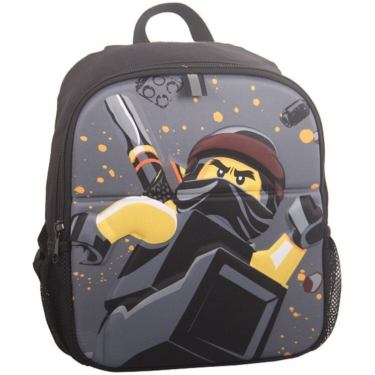 Rucsac negru Lego M-Line, design gri Ninjago Cole, 32 x 26 x 8 cm