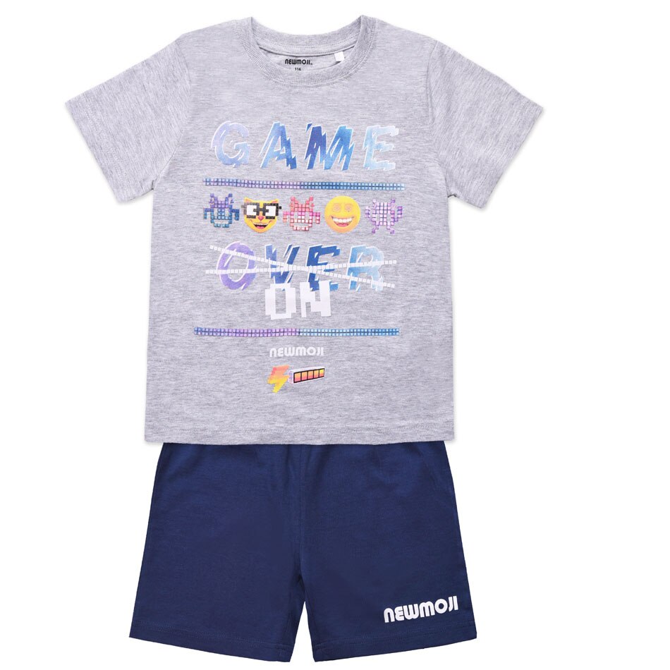 Pijama, maneca scurta, Game Over, gri