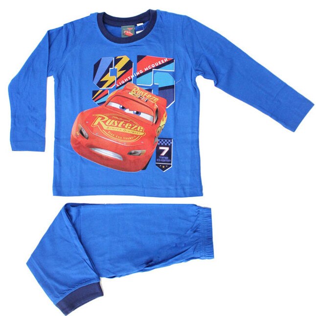 Pijama maneca lunga, Lightning MCQueen, albastra 92 - 98 cm
