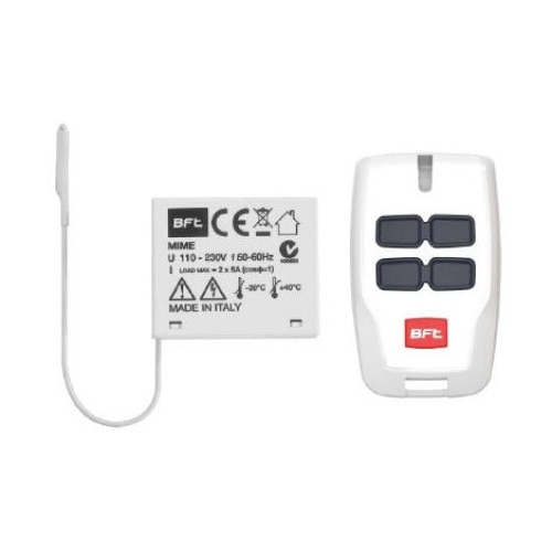 Kit receptor interior, Bft, MIME, AC, cu 2 canale si o telecomanda Mitto 4, functionare wireless, alim. 230V