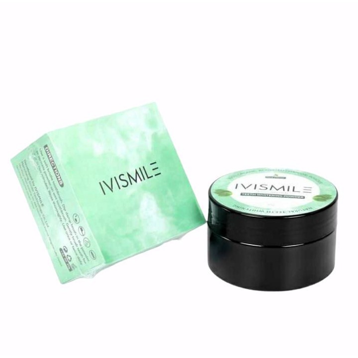 Pudra organica pentru albirea profesionala a dintilor, IVISMILE, Menta, 30 g