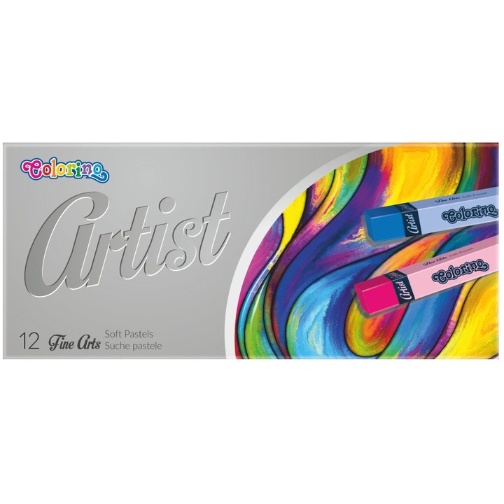 Creioane cerate patrate, Colornio Artist, 12 culori