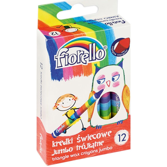 Set 12 Creioane colorate Fiorello triunghiulare Jumbo