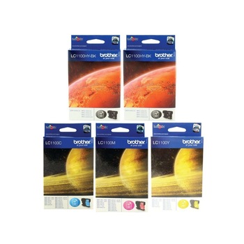 Set Cartus cerneala Brother, 2xLC1100HYBK Negru LC1100C Cyan LC1100M Magenta LC1100Y Galben 2775 pagini Set Cartus cerneala Brother, 2xLC1100HYBK Negru LC1100C Cyan LC1100M Magenta LC1100Y Galben 2775 pagini