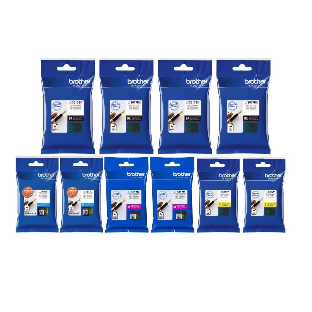 Set Cartus cerneala Brother, 4x LC3617BK Negru 2x LC3617C 2x LC3617M Magenta 2x LC3617Y Galben 5500 pagini