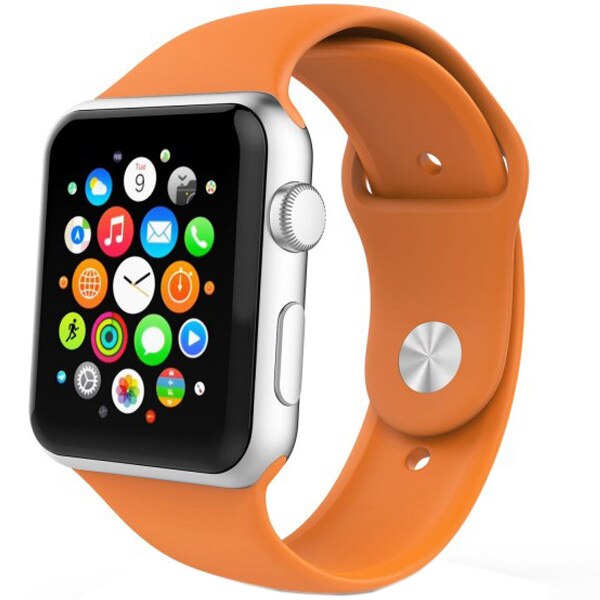 Curea iUni pentru Apple Watch 38 mm, Silicon, Orange
