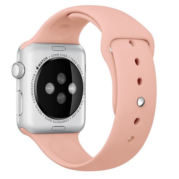 Curea iUni pentru Apple Watch 38 mm, Silicon, Vintage Rose