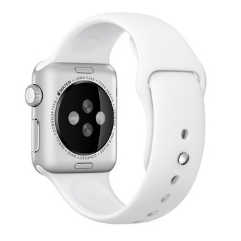 Curea iUni pentru Apple Watch 38 mm, Silicon, White Curea iUni pentru Apple Watch 38 mm, Silicon, White
