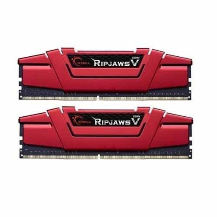 Memorie RAM, G.Skill, RipjawsV, DDR4 32GB (2x16GB), 2400MHz, CL15, 1.2V, XMP 2.0, Rosu