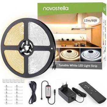 Banda LED Novostella NTS29-CW-EU-NF, cu telecomanda, dimabila, lumina alba reglabila (3000-6000K), 12m Banda LED Novostella NTS29-CW-EU-NF, cu telecomanda, dimabila, lumina alba reglabila (3000-6000K), 12m